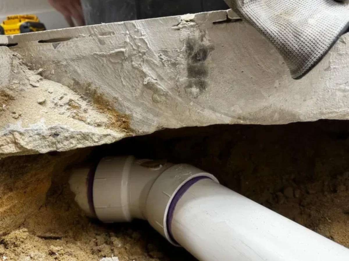 Under-slab pipe repair in a Melbourne FL home